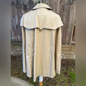 Banana Republic Khaki Double-Breasted Cape Coat Classic Preppy academia fall M thumbnail 6