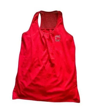 LUCKY IN LOVE Red Split Back Tank Top Sz M NEW thumbnail 1