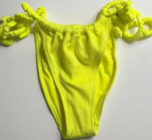 Aerie • NWT Neon Lemon Vibrant Yellow Bikini Bottoms Scrunch Tie thumbnail 1
