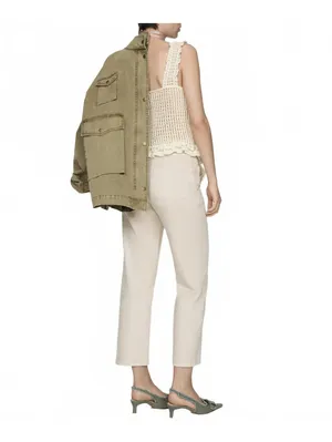 Mango Slouchy Jeans with Hem and Belt Off White Size 4 thumbnail 2