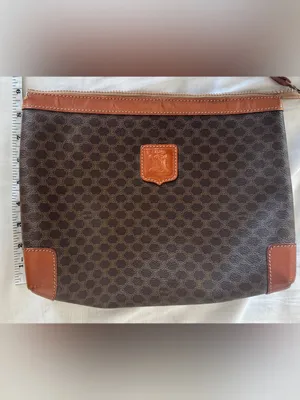 Celine Vintage Clutch Macadam Triomphe Coated Canvas Clutch Wristlet thumbnail 10