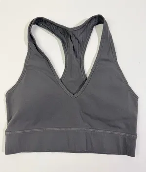 Lululemon Ebb to Street Seamless Racerback Sports Bra Grey Size 8 thumbnail 1