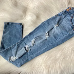 Refuge Charlotte Russe Distressed Blue Jeans thumbnail 2