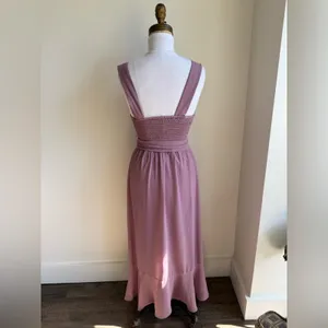 Show Me Your Mumu Women Claire Midi Dress Chiffon Antique Rose Side Slit Size XS thumbnail 5