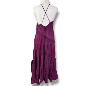 Free People Bohemian Witchy Horizon Coast Maxi Dress Dark Plum Medium NWT thumbnail 6