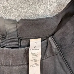 Lululemon Short Sleeve Top Women's 8 Black Zip Back Drawstring Waist Active Gym thumbnail 4