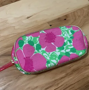 Lilly Pulitzer For Estée Lauder Cosmetic Bag Pink Green Floral Travel Case thumbnail 5