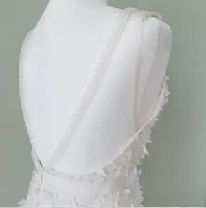 David's Bridal 3D Floral V Neck Dress thumbnail 8