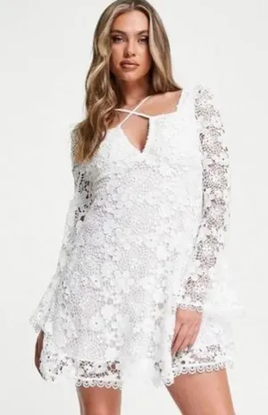 ASOS DESIGN Crochet Lace detail mini‎ dress thumbnail 1