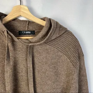 CAARA Coffee Brown‎ Jordanna Hoodie Knit Sweater Dress M thumbnail 4