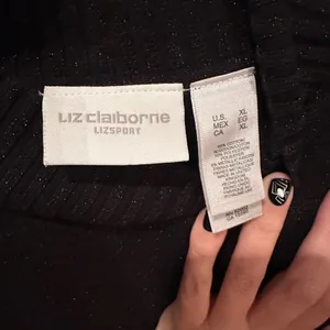 Liz Claiborne mock title neck black with silver shimmer lightweight sz XL thumbnail 4
