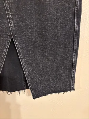 Abercrombie & Fitch Black Denim Midi Skirt Slit 27/4 thumbnail 8
