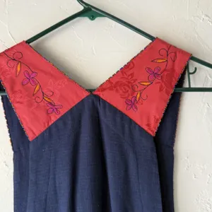Source Unknown Boho Maxi Dress Vintage Artsy Large Embroidered Floral‎ Sleeveless Ethnic Beaded thumbnail 9