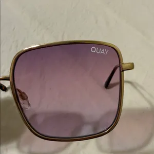 Quay Australia Gold Frame Sunglasses with Purple Lenses thumbnail 5