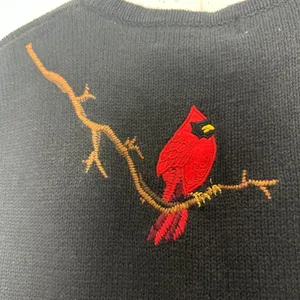 Tiara International Christmas Cardinal Sweater Vest Plus Size 18/20 Black Red thumbnail 5