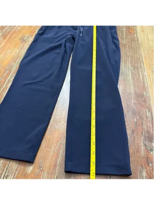 Lululemon Stretch Mid-Rise Cropped Pant 23" True Navy Blue Drawstring Trousers 4 thumbnail 11