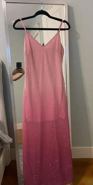 Pink Glitter Long Dress Size M thumbnail 1