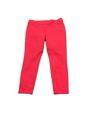 Loft Red Marisa Skinny Pants Size 6 thumbnail 2