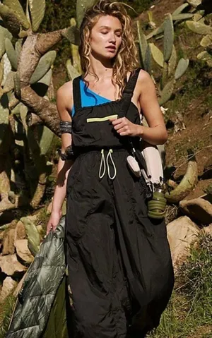 Free People Movement When In Roam Packable Onesie Overalls Bib thumbnail 1