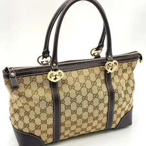 Gucci GG monogram canvas and leather tote thumbnail 4