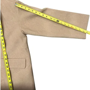 Abercrombie & Fitch Wool blend oversized boxy light brown tan coat sz Medium thumbnail 7