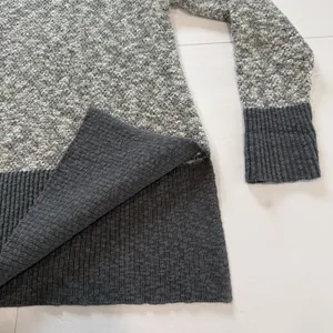 LL Bean Marled Gray Crew Neck Linen Blend Ragg Pullover‎ Tunic Sweater LARGE thumbnail 5