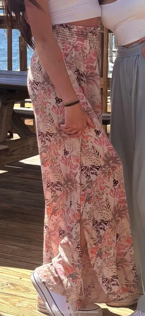 Floral Flowy Pants Pink thumbnail 1