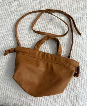 Madewell Cow Leather Crossbody Purse Brown Tan Magnetic Closure Pocket Handles thumbnail 1