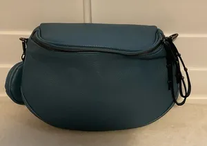 Structured Teal Leather Crossbody Bag for Women thumbnail 1