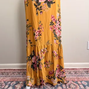 Reformation Jasen Dress Anjelica Yellow Floral Tie Strap Maxi Dress Size 6 thumbnail 10