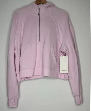 Lululemon Meadowsweet Pink Scuba Oversized Half Zip Hoodie Jacket XL/XXL New thumbnail 1