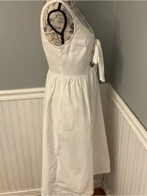 Who What Wear White Lace-Up Midi Sundress thumbnail 6