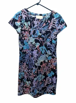 Pappagallo Navy Floral Short-Sleeve Shift Dress thumbnail 1