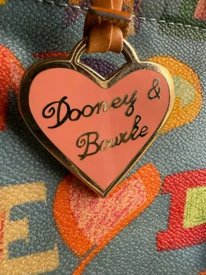 Vintage Y2K Dooney & Bourke blue Doodle graffiti hand bag thumbnail 3