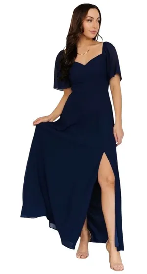 Baltic Born - NWT Sierra Sweetheart Navy Blue Maxi Dress Sz M thumbnail 1