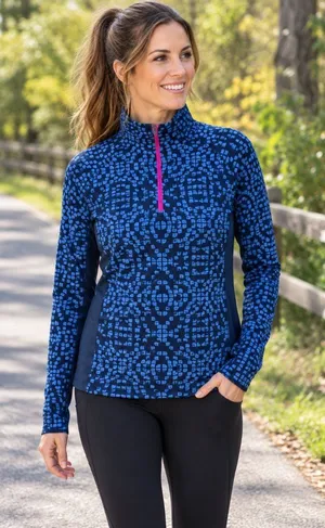 Columbia Sportswear Womens Small Blue Geometric Fleece Pullover Jacket Full Zip thumbnail 1