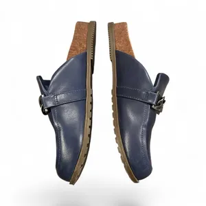 Vionic Navy Blue Georgie Leather Mule Classic Loafer Clog Chain Shoes 6 thumbnail 3