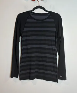 C9 by Champion black striped seamless long sleeve top thumbnail 1