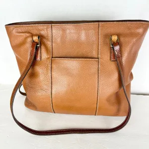 Dooney & Bourke Pebble Grain Lexington Tote Handbag Leather Caramel Brown thumbnail 2