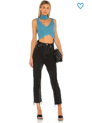 superdown alora wrap top in Blue NWT thumbnail 4