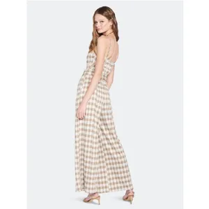 Anthropologie En Saison Brown Plaid Gingham Jumpsuit XS thumbnail 16