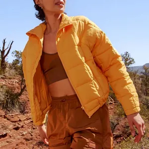 Halfdays Nellie Packable Puffer Women's Orange Jacket Size XS NWT thumbnail 3