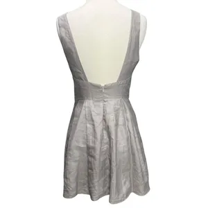 BCBGeneration Mini Dress 2 Light Gray Metallic Studded Pockets Fit Flare HOCO‎ thumbnail 6