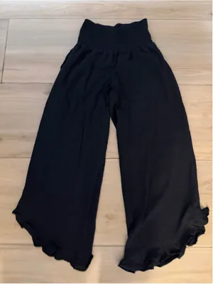 NEW Linen Palazzo Pants Boho Wide Leg Pants High Waist Flowy Beach S thumbnail 5
