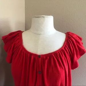Free people red off the shoulder top size Small thumbnail 4