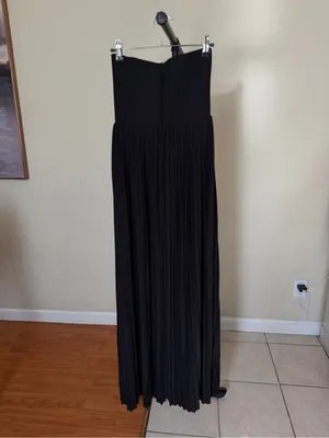 House of CB Marcella Black Georgette Pleated Maxi Dress XS A-C Regular NWOT thumbnail 5