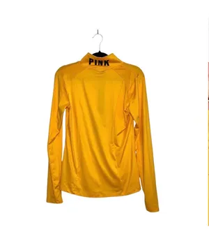 PINK Victoria’s Secret Half Zip Top Golden Yellow Fitted Athletic thumbnail 7