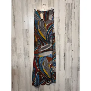 Julia Jordan Colorful Abstract Strapless Maxi Dress – Size M thumbnail 3