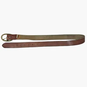 Mossimo Denim VTG Mossimo Supply Co Leather Belt Oval Brass Buckle Brown Cottagecore Western thumbnail 4
