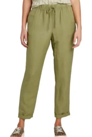 A New Day‎ High Waist Green Linen Blend Capri Pants thumbnail 1